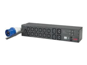 PDU en rack avec compteur APC AP7822B - Unité de distribution secteur (rack-montable) - CA 200/208/230 V - entrée : IEC 60309 32A - connecteurs de sortie : 16 (power IEC 60320 C13, IEC 60320 C19) - 2U - 3.66 m cordon - pour P/N: SCL400RMJ1U, SCL500RMI1UC, SCL500RMI1UNC, SMTL1000RMI2UC, SMTL750RMI2UC - AP7822B - Parasurtenseurs et PDU