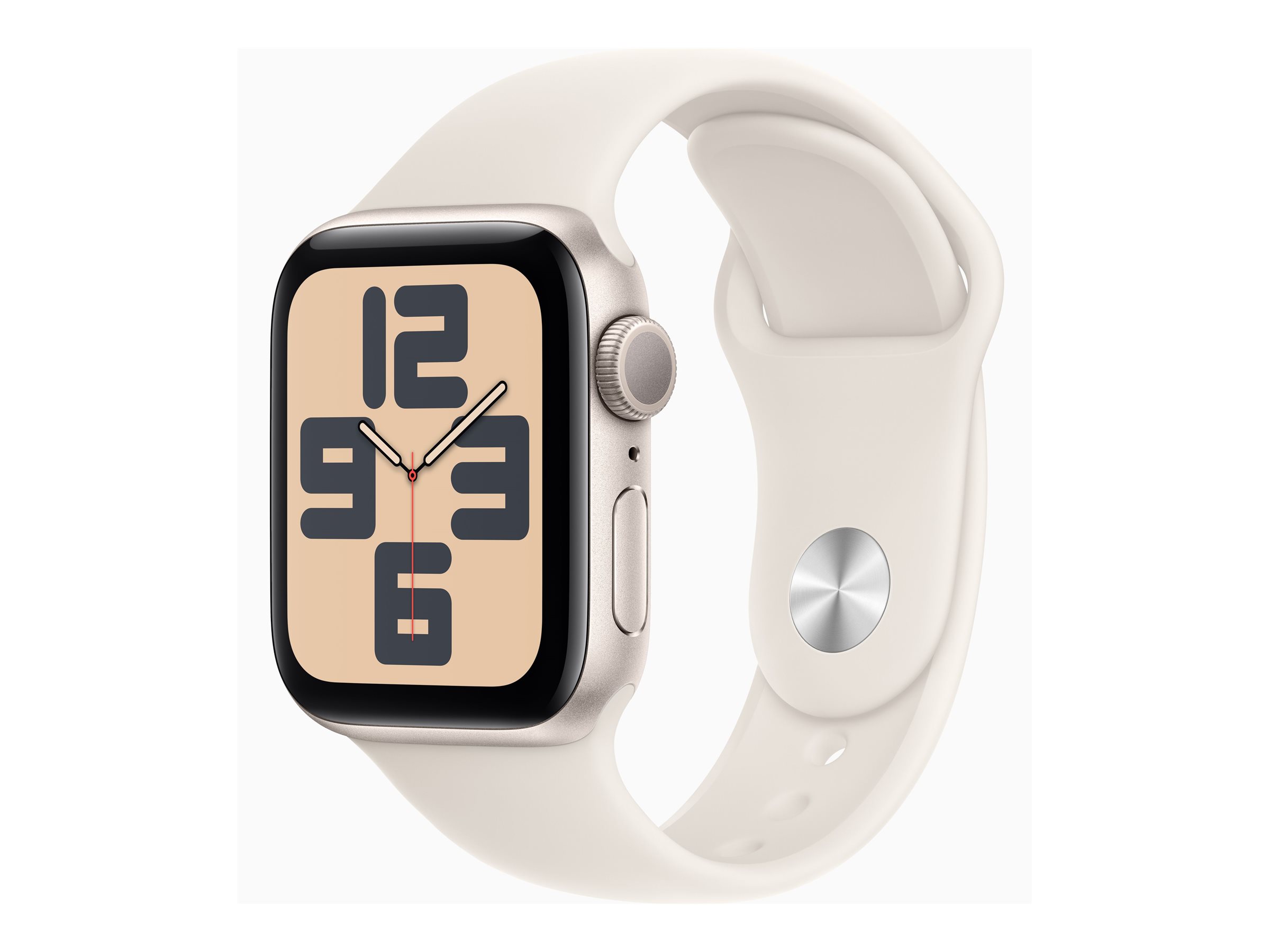 Apple Watch SE (GPS) - 2e génération - 40 mm - aluminium droit - montre intelligente avec bande sport - fluoroélastomère - droit - taille du bracelet : M/L - 32 Go - Wi-Fi 4, Bluetooth - 26.4 g - MXEG3QF/A - Montres intelligentes