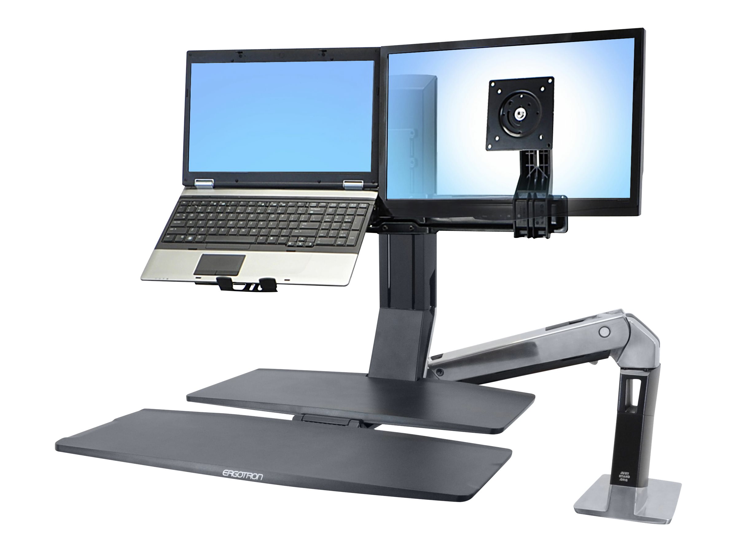 Ergotron WorkFit - Composant de montage (le kit de conversion) - pour 2 écrans LCD/ordinateur portable - noir - Taille d'écran : jusqu'à 24 pouces - pour P/N: 24-196-055, 33-340-200 - 97-617 - Accessoires pour ordinateur portable et tablette