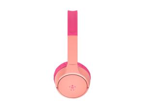 Belkin SoundForm Mini - Écouteurs avec micro - sur-oreille - Bluetooth - sans fil - jack 3,5mm - rose - AUD002BTPK - Écouteurs