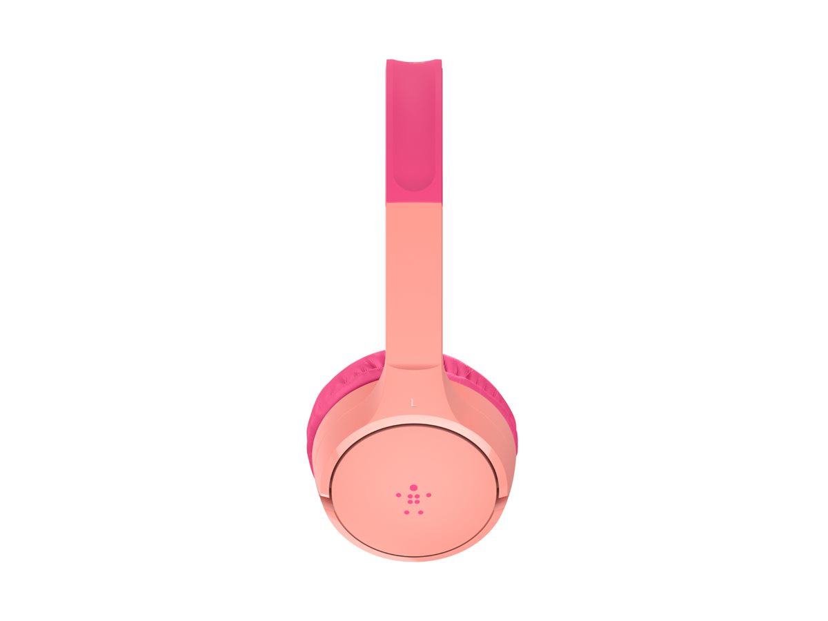 Belkin SoundForm Mini - Écouteurs avec micro - sur-oreille - Bluetooth - sans fil - jack 3,5mm - rose - AUD002BTPK - Écouteurs