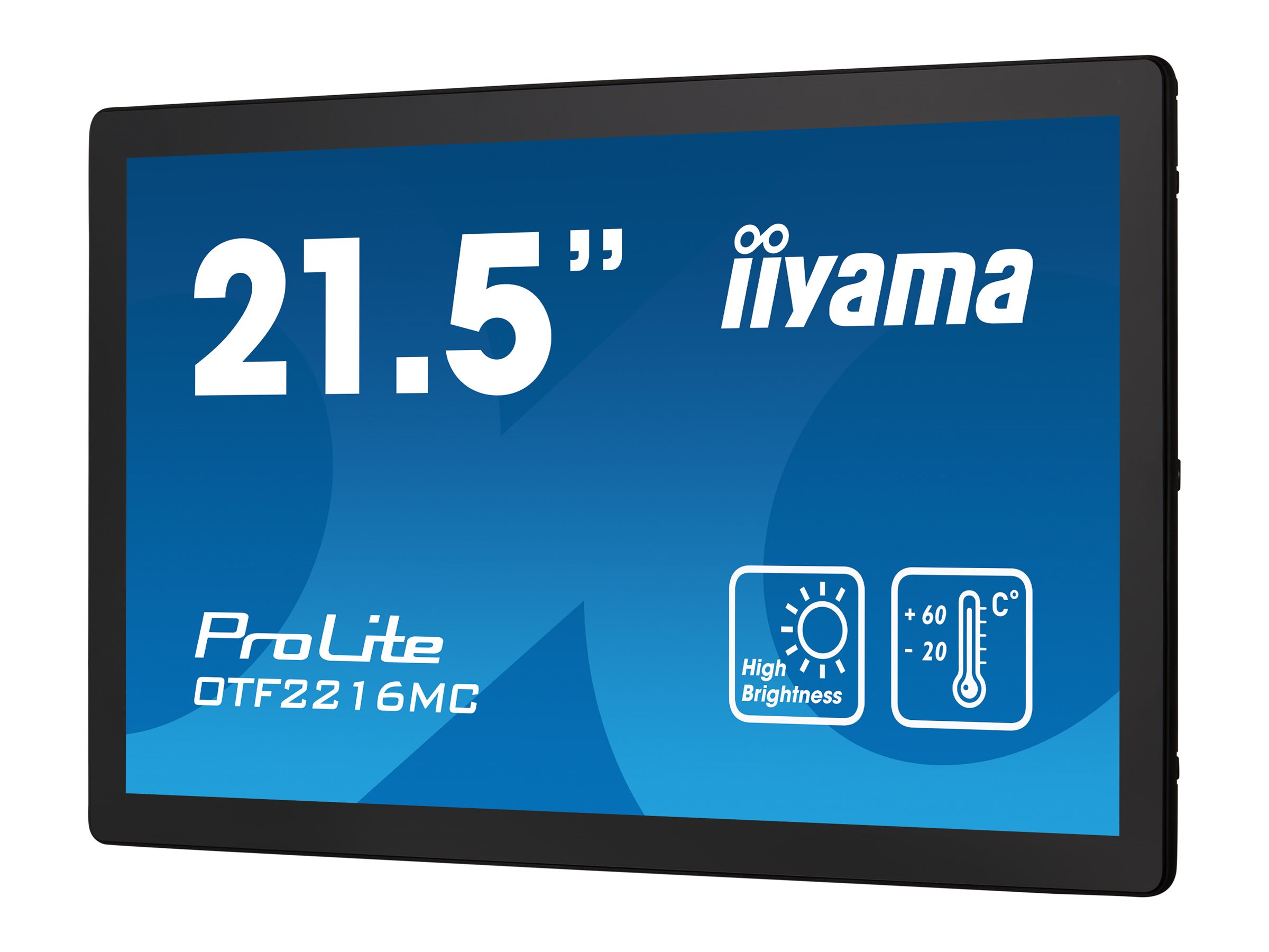 iiyama ProLite OTF2216MC-B1 - Écran LED - 22" (21.5" visualisable) - cadre ouvert - écran tactile - 1920 x 1080 Full HD (1080p) @ 60 Hz - VA - 1100 cd/m² - 5000:1 - 25 ms - HDMI, VGA, DisplayPort - noir - OTF2216MC-B1 - Écrans tactiles