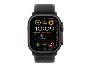 Apple Watch Ultra 2 - 49 mm - titane noir - montre intelligente avec Boucle Trail - tissage en nylon - noir - taille du bracelet : M/L - 64 Go - LTE, Wi-Fi 4, UWB, Bluetooth - 4G - 61.8 g - MX4V3NF/A - Montres intelligentes