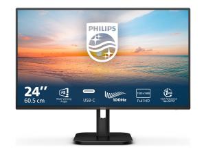 Philips 24E1N1300A - Écran LED - 24" (23.8" visualisable) - 1920 x 1080 Full HD (1080p) @ 100 Hz - IPS - 1300:1 - 1 ms - HDMI, USB-C - haut-parleurs - noir texturé - 24E1N1300A/00 - Écrans d'ordinateur
