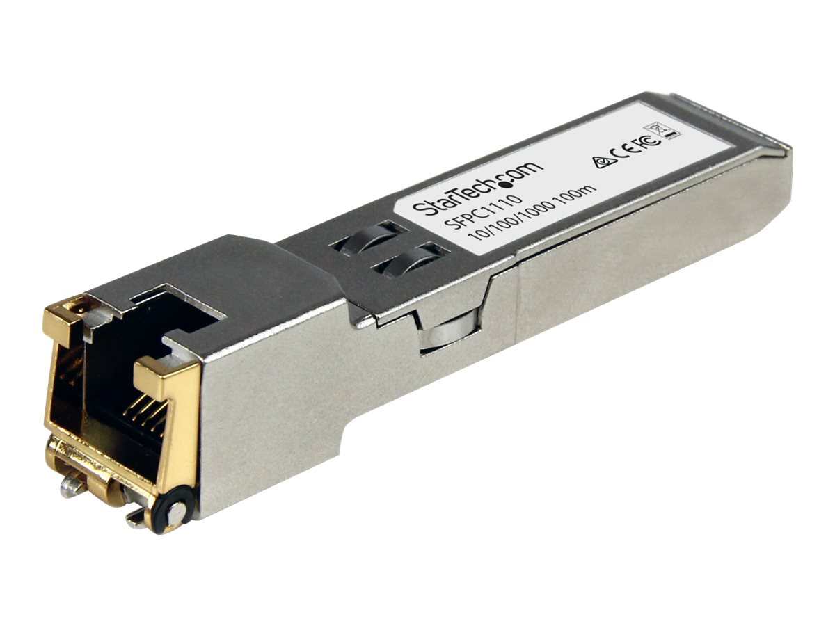 StarTech.com Module de transcepteur SFP Gigabit RJ45 en cuivre compatible Cisco SFP-GE-T - Mini-GBIC avec DDM - Module transmetteur SFP (mini-GBIC) - 1GbE - 1000Base-TX - RJ-45 - jusqu'à 100 m - pour P/N: MCM1110SFP - SFPC1110 - Transmetteurs SFP