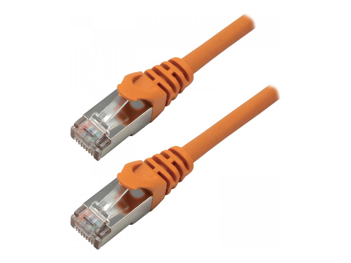 MCL - Câble réseau - RJ-45 (M) pour RJ-45 (M) - 15 cm - 6.2 mm - SFTP - CAT 7 - sans halogène, sans crochet, moulé, Ethernet 10 Gigabit - orange - IC5L99AZZZ7SH015O - Câbles à paire torsadée