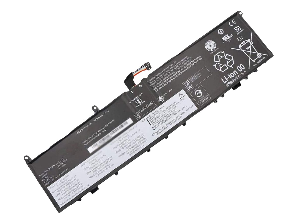 DLH - Batterie de portable (équivalent à : Lenovo 01YU911, Lenovo L17C4P72, Lenovo L17L4P72, Lenovo L17M4P72, Lenovo L18M4P71, Lenovo 5B10W13900, Lenovo SB10S57317, Lenovo SB10T83143, Lenovo SB10T83196, Lenovo 5B10W13953) - Lithium Ion - 5235 mAh - 80 Wh - pour Lenovo ThinkPad P1; P1 (2nd Gen); X1 Extreme; X1 Extreme (2nd Gen) - LEVO4667-B070Y2 - Batteries pour ordinateur portable