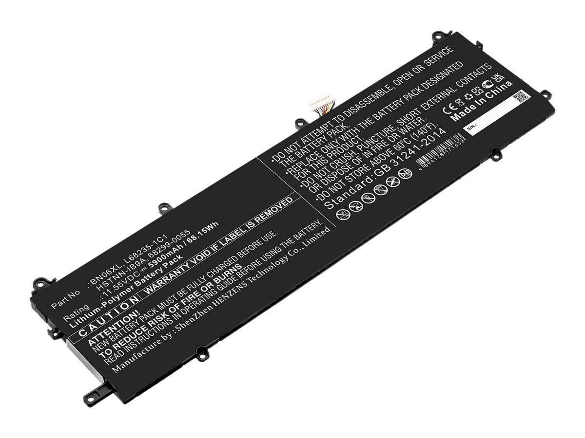 DLH HERD4779-T069Y2 - Batterie de portable (équivalent à : HP BN06XL, HP BN06072XL, HP L68235-1C1, HP L68299-005, HP 68299-0055, HP HSTNN-IB9A) - lithium-polymère - 5900 mAh - 69 Wh - noir - pour HP Spectre x360 Laptop - HERD4779-T069Y2 - Batteries spécifiques