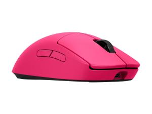 Logitech G PRO 2 - Souris - jeux - droitiers et gauchers - optique - 8 boutons - sans fil, filaire - 2.4 GHz, USB - récepteur USB Logitech LIGHTSPEED - rose - 910-007309 - Souris