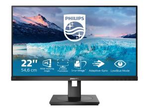 Philips S-line 222S1AE - Écran LED - 22" (21.5" visualisable) - 1920 x 1080 Full HD (1080p) @ 75 Hz - IPS - 250 cd/m² - 1000:1 - 4 ms - HDMI, DVI-D, VGA, DisplayPort - haut-parleurs - noir texturé - 222S1AE/00 - Écrans d'ordinateur