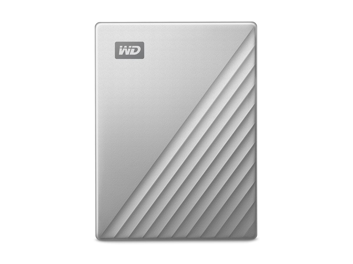 WD My Passport Ultra for Mac WDBGKC0060BSL - Disque dur - chiffré - 6 To - externe (portable) - USB 3.2 Gen 1 (USB-C connecteur) - AES 256 bits - argent - WDBGKC0060BSL-WESN - Disques durs externes