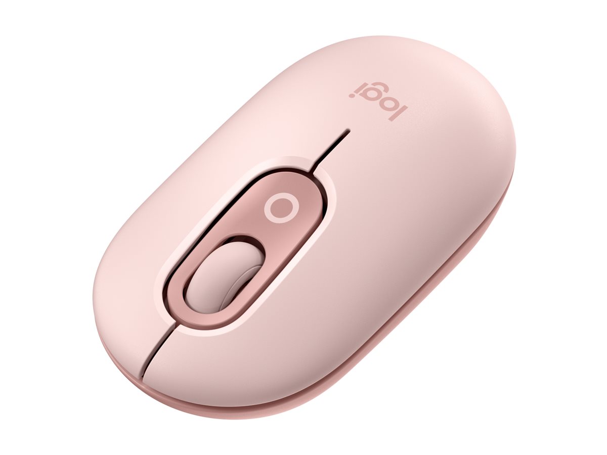 Logitech POP - Souris - emoji personnalisable - optique - 4 boutons - sans fil - Bluetooth 5.1 LE - rose - 910-007413 - Souris