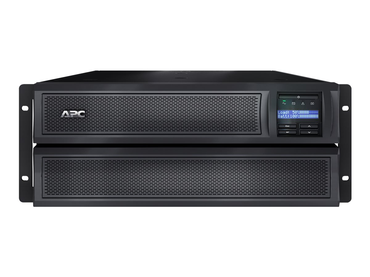 APC Smart-UPS X 2200 rack/tour LCD - Onduleur (montable sur rack / externe) - CA 230 V - 1980 Watt - 2200 VA - Ethernet 10/100, RS-232, USB - connecteurs de sortie : 10 - 4U - noir - avec APC UPS Network Management Card - pour P/N: AR106SH6, AR109SH6, AR112SH6, AR3006, AR3006SP, AR3103, AR3103SP, AR3106, AR3106SP - SMX2200HVNC - UPS montables sur rack