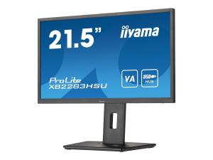 iiyama ProLite XB2283HSU-B1 - Écran LED - 21.5" - 1920 x 1080 Full HD (1080p) @ 75 Hz - VA - 250 cd/m² - 3000:1 - 1 ms - HDMI, DisplayPort - haut-parleurs - noir, mat - XB2283HSU-B1 - Écrans d'ordinateur