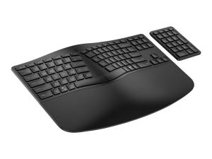 HP 965 - Ensemble clavier et pavé numérique - taille compacte, disposition à 2 zones, pavé numérique séparé, déplacement des touches à profil bas, multi-dispositifs - sans fil - Bluetooth - Français - noir - 7E756AA#ABF - Claviers