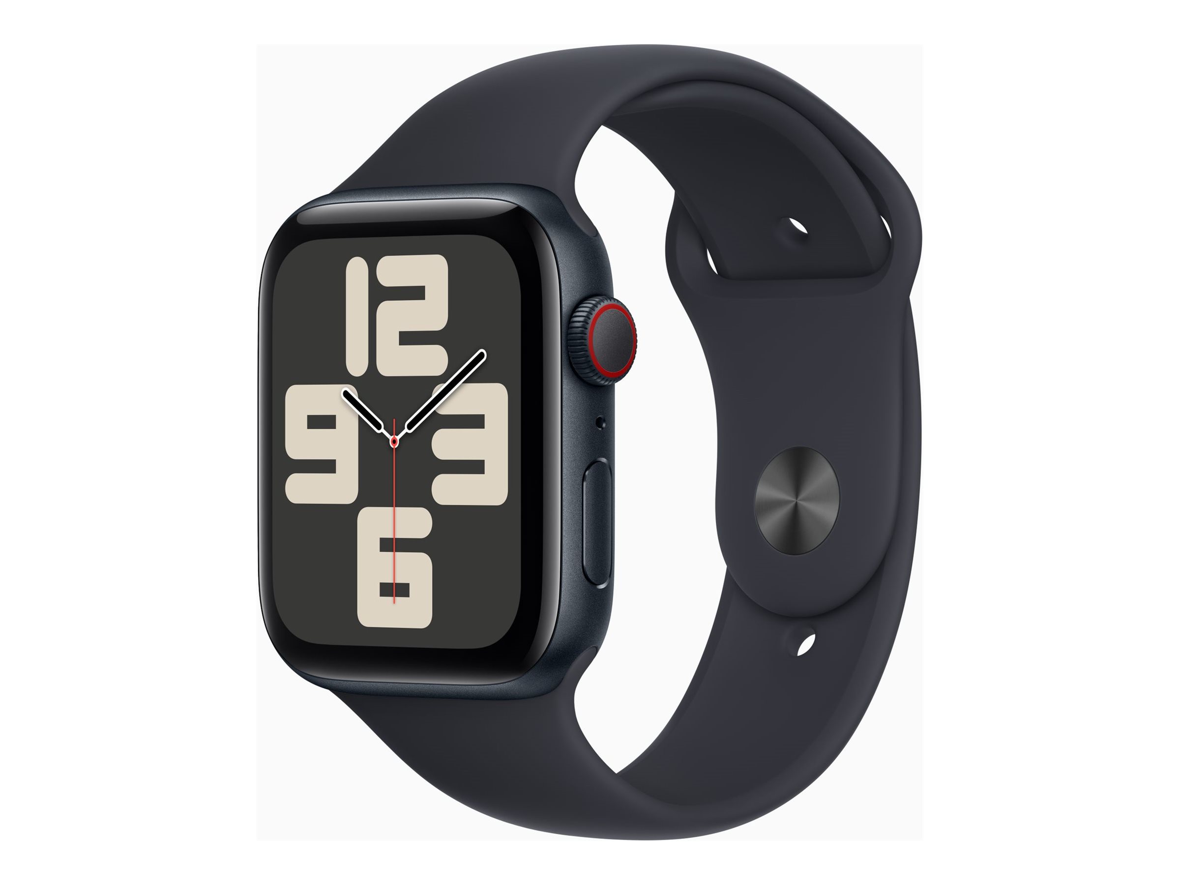 Apple Watch SE (GPS + Cellular) - 2e génération - 44 mm - aluminium minuit - montre intelligente avec bande sport - fluoroélastomère - minuit - taille du bracelet : M/L - 32 Go - Wi-Fi, LTE, Bluetooth - 4G - 33 g - MRH83QF/A - Montres intelligentes
