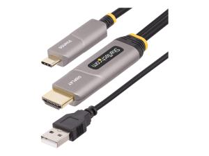 StarTech.com 30ft (9.15m) USB-C to HDMI 2.0 Active Optical Cable, 4K 60Hz - Câble HDMI - 24 pin USB-C mâle pour HDMI, USB (alimentation uniquement) mâle - 9.15 m - blindé/fibre optique - noir - actif, Active Optical Cable (AOC), Unidirectionnel, support pour 4K60Hz (3840 x 2160) - 145B-USBC-HDMI4K-AOC - Accessoires pour systèmes audio domestiques