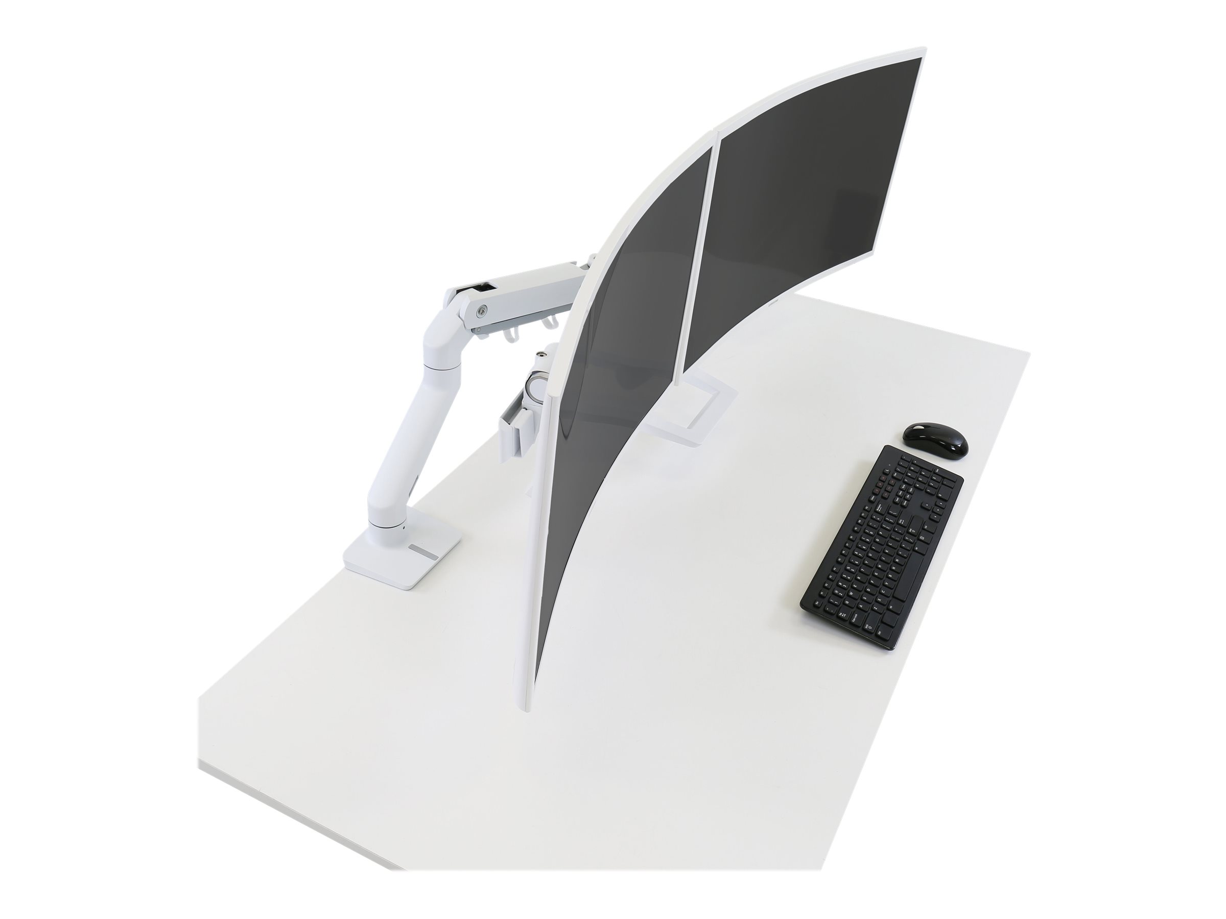 Ergotron HX - Kit de montage (poignée, bras articulé, fixation par pince pour bureau, montage par passe-câble, 2 pivots, arc charnière, extension) - Technologie brevetée Constant Force - pour 2 écrans LCD - blanc - Taille d'écran : jusqu'à 32 pouces - 45-476-216 - Accessoires pour écran
