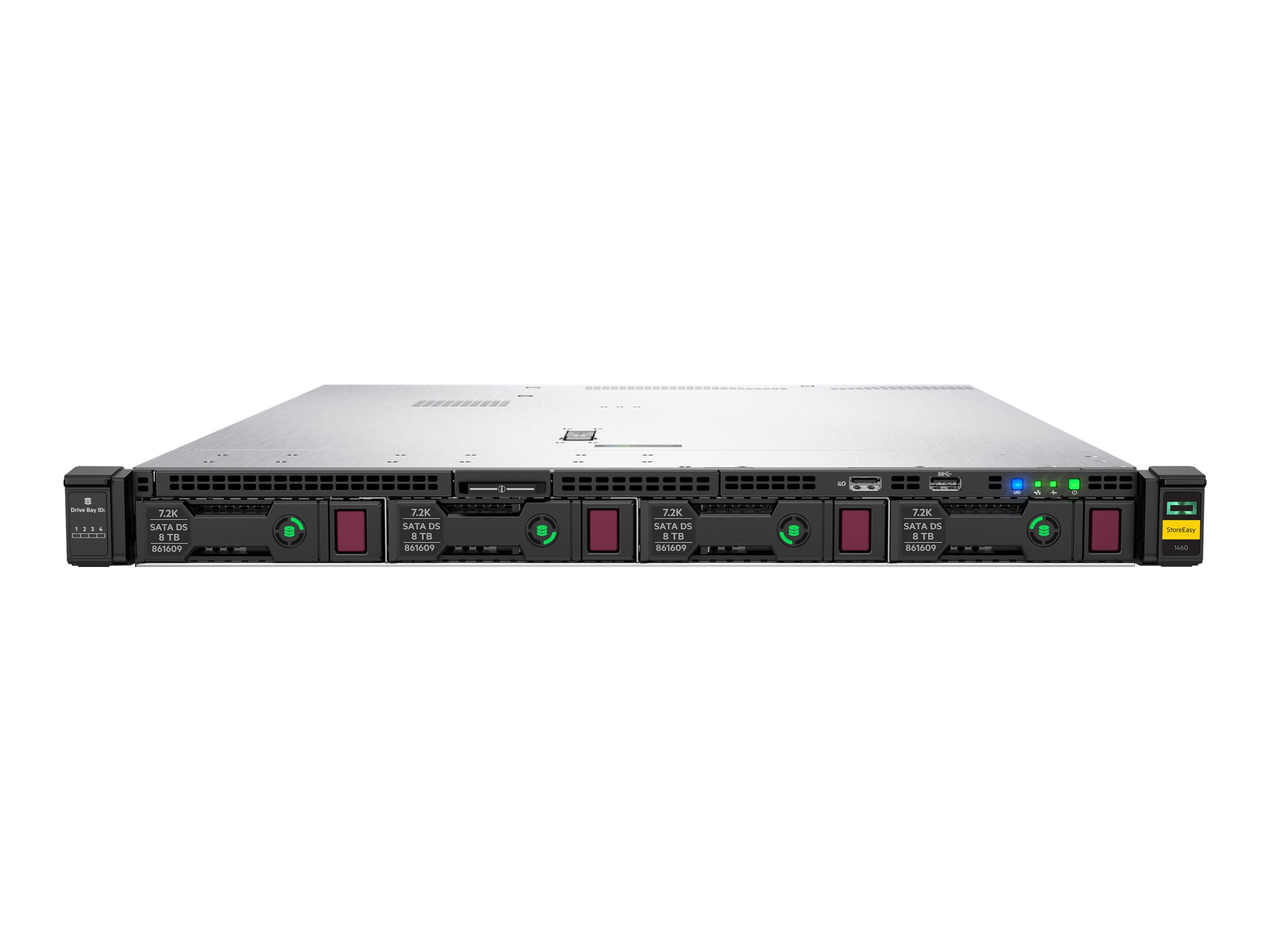 HPE StoreEasy 1460 - Serveur NAS - 4 Baies - 8 To - rack-montable - SATA 6Gb/s / SAS 12Gb/s - HDD 2 To x 4 - RAID RAID 0, 5, 0+1 - RAM 16 Go - Gigabit Ethernet - iSCSI support - 1U - R7G16B - NAS