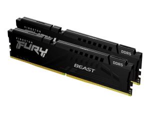 Kingston FURY Beast - DDR5 - kit - 32 Go: 2 x 16 Go - DIMM 288 broches - 5600 MHz / PC5-44800 - CL40 - 1.25 V - mémoire sans tampon - on-die ECC - noir - KF556C40BBK2-32 - DDR5