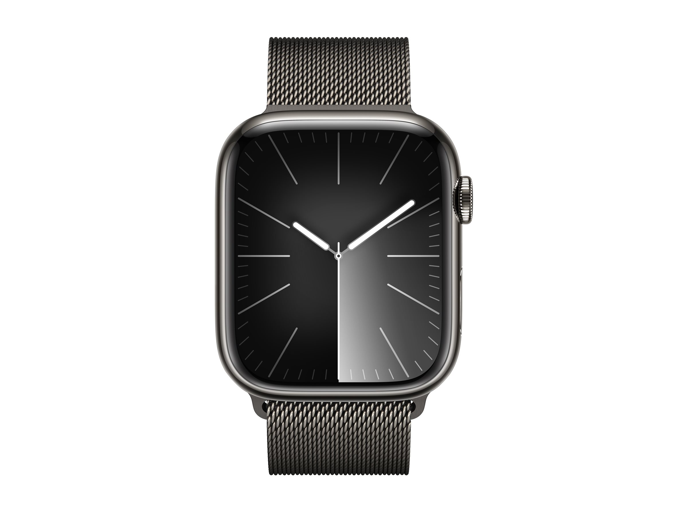 Apple Watch Series 9 (GPS + Cellular) - 45 mm - acier inoxydable graphite - montre intelligente avec boucle milanaise - 64 Go - Wi-Fi, LTE, UWB, Bluetooth - 4G - 51.5 g - MRMX3QF/A - Montres intelligentes