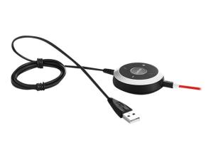 Jabra Evolve 80 MS stereo - Micro-casque - circum-aural - filaire - Suppresseur de bruit actif - jack 3,5mm - Certifié pour Skype for Business - 7899-823-109 - Écouteurs