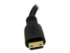 StarTech.com 8 in Mini HDMI to DVI Cable Adapter, DVI-D to HDMI (1920x1200p), 19 Pin HDMI Mini (C) Male to DVI-D Female, Digital Monitor Adapter Cable M/F, 3.9 Gbps Bandwidth, Black - Mini HDMI to DVI Adapter - Adaptateur vidéo - DVI-D femelle pour 19 pin mini HDMI Type C mâle - 20.32 cm - double blindage - noir - HDCDVIMF8IN - Câbles HDMI