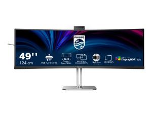 Philips 49B2U6900CH - 6000 Series - écran LED - incurvé - USB - 49" (48.8" visualisable) - 5120 x 1440 Dual Quad HD @ 75 Hz - VA - 450 cd/m² - 3000:1 - DisplayHDR 400 - 4 ms - 2xHDMI, DisplayPort, 2xUSB-C - haut-parleurs - textile noir - 49B2U6900CH/00 - Écrans d'ordinateur