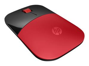 HP Z3700 - Souris - sans fil - 2.4 GHz - récepteur sans fil USB - rouge - pour HP 20, 22, 24, 27, 460; Pavilion 14, 15; Portable 24, 27, 590, 595, TP01 - V0L82AA#ABB - Souris