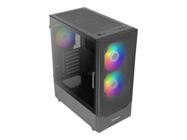 Antec NX Series NX410 - Mid tower - ATX - panneau latéral fenêtré (verre trempé) - pas d'alimentation - noir - USB/Audio - 0-761345-81041-8 - Boîtiers ATX