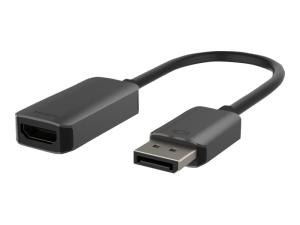 Belkin - Adaptateur vidéo - DisplayPort mâle pour HDMI femelle - 22.05 cm - noir - actif - AVC011btSGY-BL - Câbles HDMI