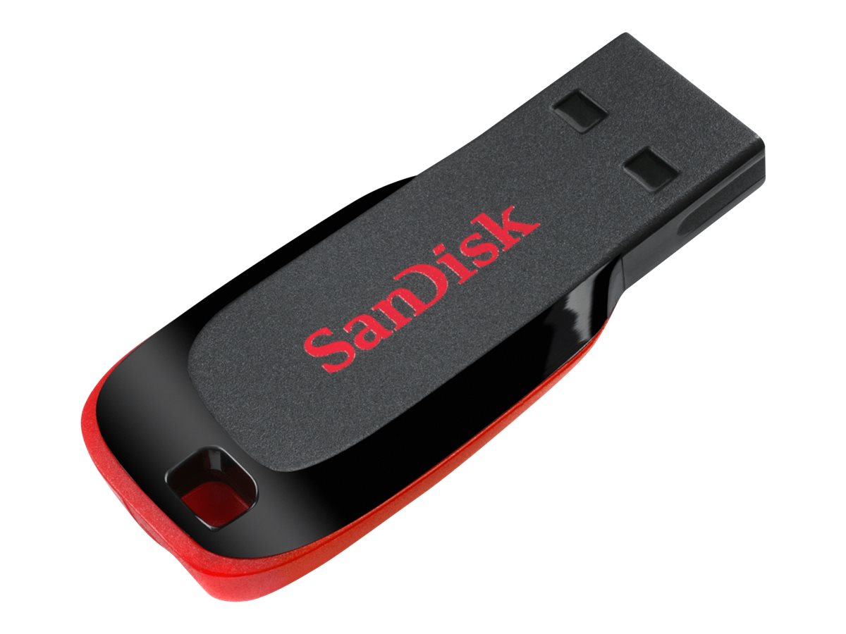 SanDisk Cruzer Blade - Clé USB - 128 Go - USB - noir, rouge - SDCZ50-128G-B35 - Lecteurs flash