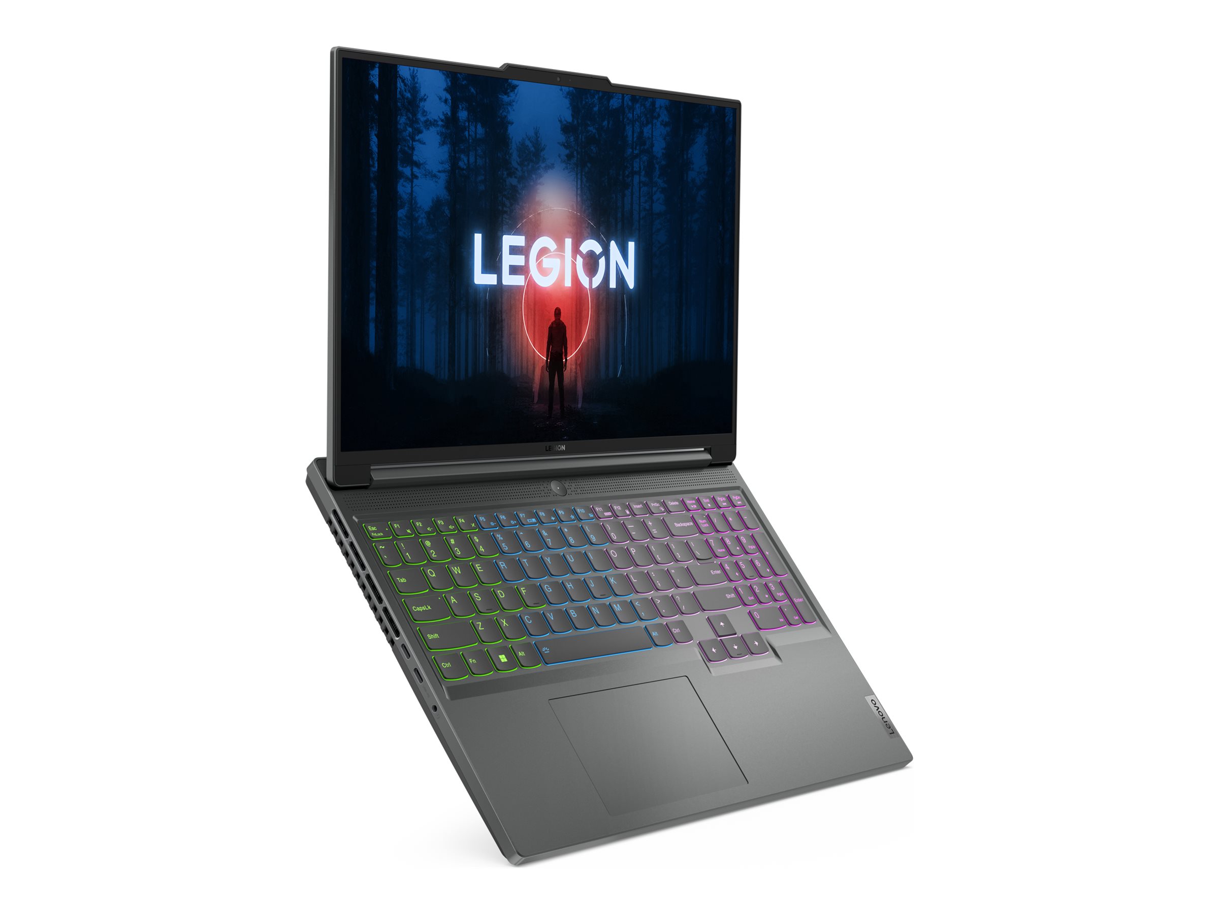 Lenovo Legion Slim 5 16APH8 82Y9 - Conception de charnière à 180 degrés - AMD Ryzen 7 - 7840HS / jusqu'à 5.1 GHz - Win 11 Home - GeForce RTX 4060 - 16 Go RAM - 512 Go SSD NVMe - 16" IPS 2560 x 1600 (WQXGA) @ 165 Hz - Gigabit Ethernet - Wi-Fi 6E, Bluetooth - gris tempête (haut), gris onyx (bas) - clavier : Français - 82Y900B8FR - Ordinateurs portables