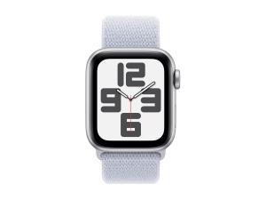 Apple Watch SE (GPS) - 2e génération - 40 mm - aluminium argenté - montre intelligente avec boucle sport - deux couches de matières textiles tissées - nuage bleu - taille du poignet : 130-200 mm - 32 Go - Wi-Fi 4, Bluetooth - 26.4 g - MXEE3QF/A - Montres intelligentes