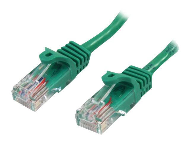 StarTech.com Câble réseau Cat5e UTP sans crochet - 50 cm Vert - Cordon Ethernet RJ45 anti-accroc - Câble patch - Cordon de raccordement - RJ-45 (M) pour RJ-45 (M) - 50 cm - UTP - CAT 5e - sans crochet, bloqué - vert - 45PAT50CMGN - Câbles à paire torsadée
