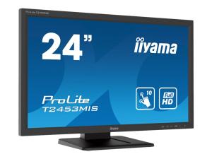 iiyama ProLite T2453MIS-B1 - Écran LED - 24" (23.6" visualisable) - écran tactile - 1920 x 1080 Full HD (1080p) @ 60 Hz - VA - 250 cd/m² - 3000:1 - 4 ms - HDMI, VGA, DisplayPort - haut-parleurs - noir mat - T2453MIS-B1 - Écrans d'ordinateur