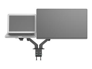 Vision VFM-DAD/4 - Kit de montage - bras réglable - pour 2 écrans LCD ou écran LCD et ordinateur portable/tablette - aluminium, acier - noir mat - Taille d'écran : 17"-27" - montrable sur bureau - VFM-DAD/4 - Montages pour TV et moniteur