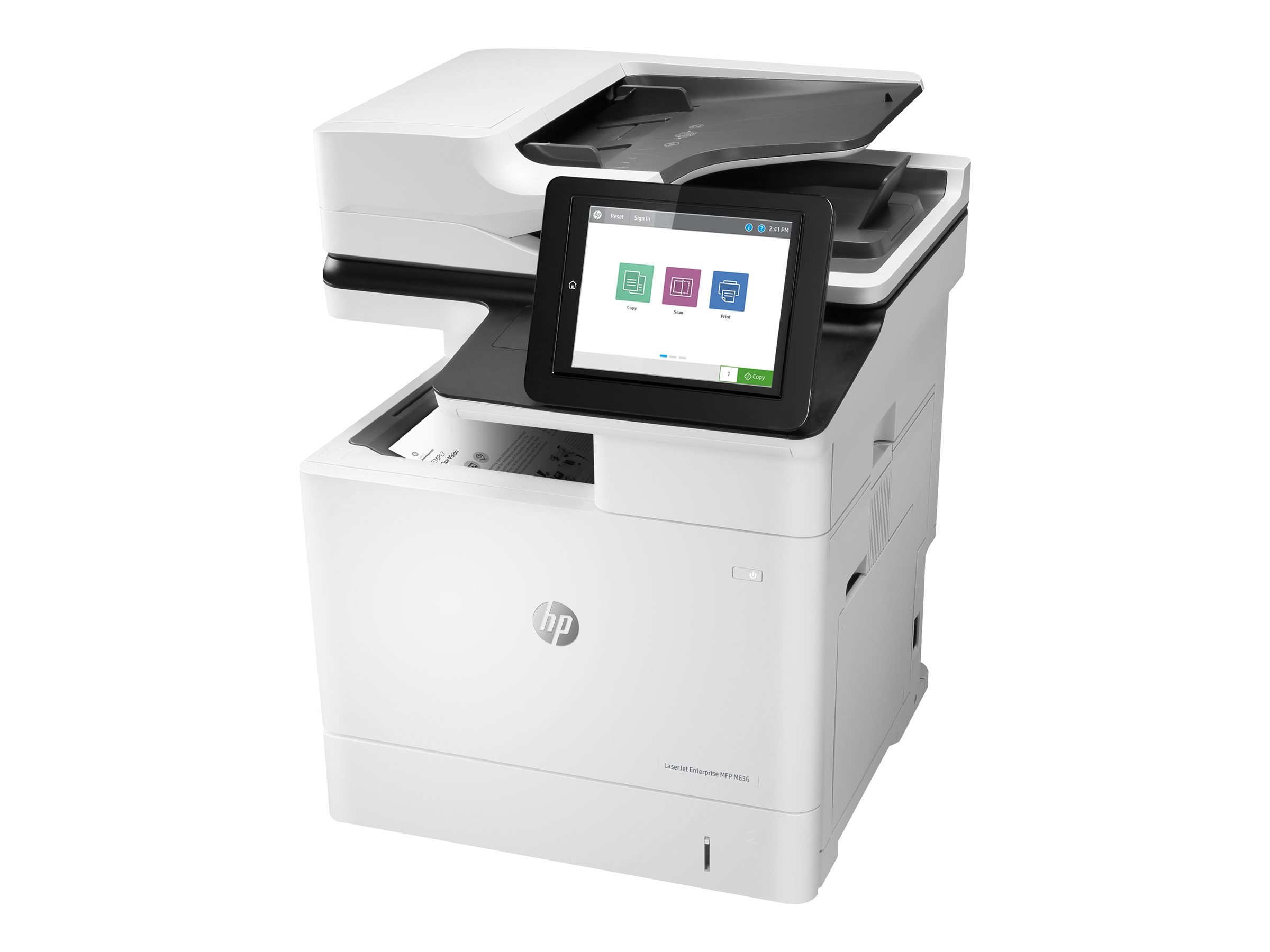 HP LaserJet Enterprise MFP M636fh - Imprimante multifonctions - Noir et blanc - laser - 216 x 864 mm (original) - A4/Legal (support) - jusqu'à 71 ppm (copie) - jusqu'à 71 ppm (impression) - 650 feuilles - 33.6 Kbits/s - USB 2.0, Gigabit LAN, hôte USB 2.0 - 7PT00A#BAZ - Imprimantes multifonctions