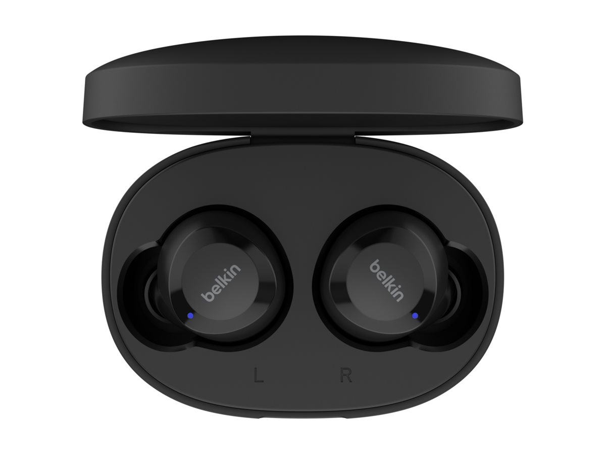 Belkin SoundForm Bolt - Écouteurs sans fil avec micro - intra-auriculaire - Bluetooth - noir - pour Apple iPhone 14, 14 Plus, 14 Pro, 14 Pro Max; Samsung Galaxy S22 5G, S22 Ultra 5G, S22+ 5G - AUC009BTBLK - Écouteurs