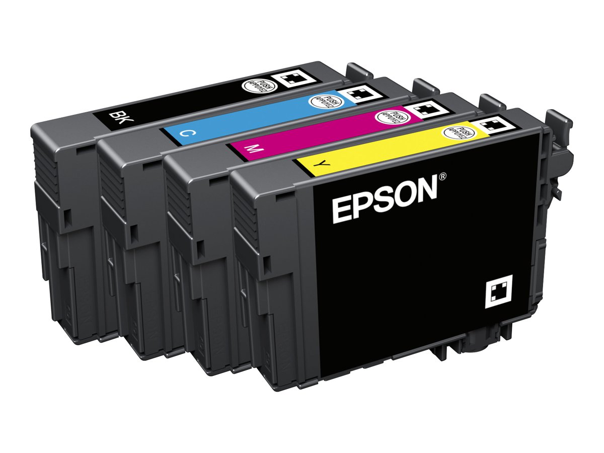 Epson 502 Multipack - Pack de 4 - 14.5 ml - noir, jaune, cyan, magenta - original - emballage coque avec alarme radioélectrique/ acoustique - cartouche d'encre - pour Expression Home XP-5100, XP-5150; WorkForce WF-2860, WF-2865DWF, WF-2885DWF - C13T02V64020 - Cartouches d'encre Epson