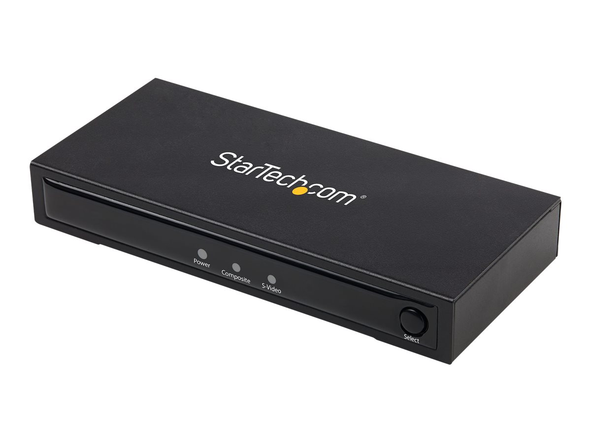 StarTech.com Convertisseur video composite et S-Video vers HDMI 720p avec audio - Upscaler RCA - NTSC/PAL - Mac et Windows (VID2HDCON2) - Convertisseur vidéo - vidéo composite, S-video - HDMI - noir - VID2HDCON2 - Convertisseurs vidéo