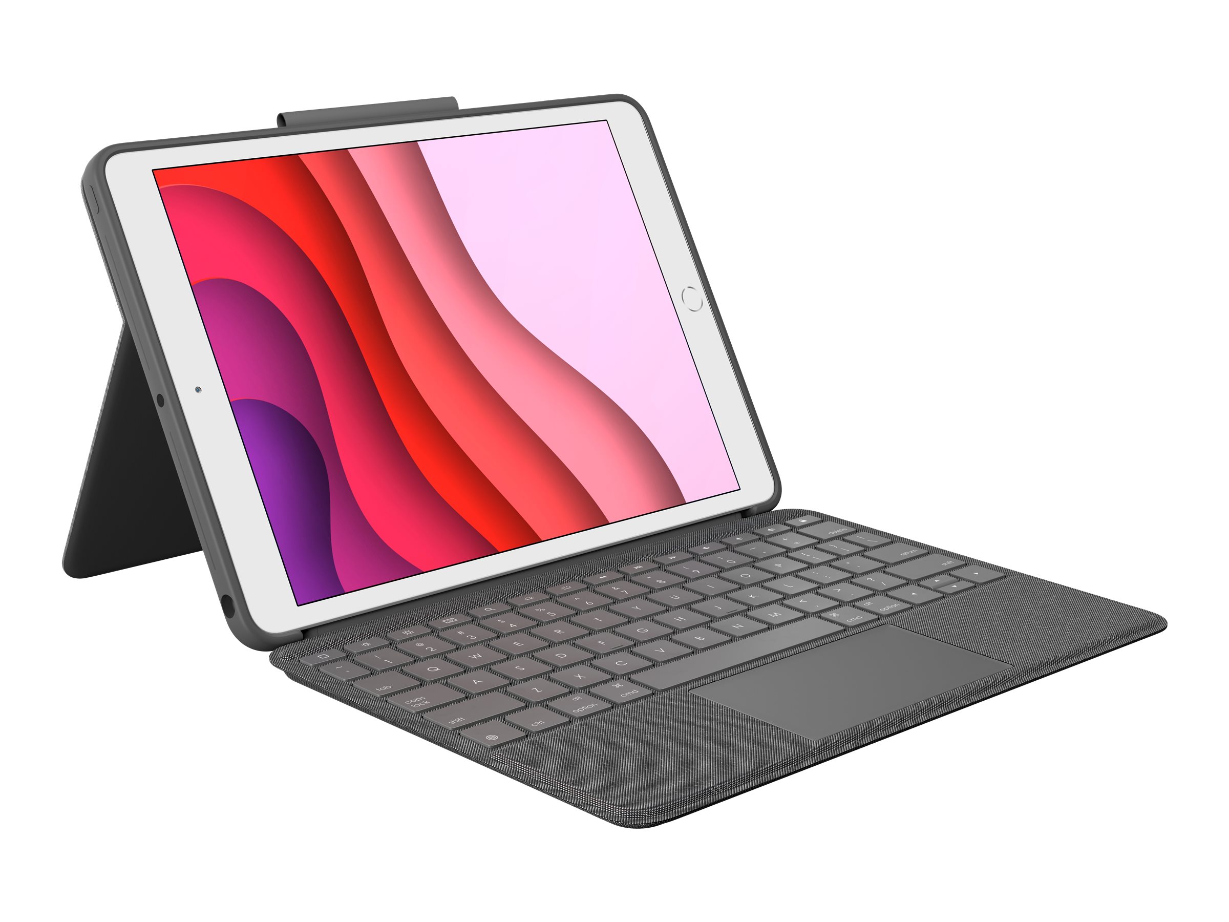 Logitech Combo Touch - Clavier et étui - avec trackpad - rétroéclairé - Apple Smart connector - QWERTY - R.-U. - graphite - pour Apple 10.2-inch iPad (7ème génération, 8ème génération, 9ème génération) - 920-009629 - Claviers