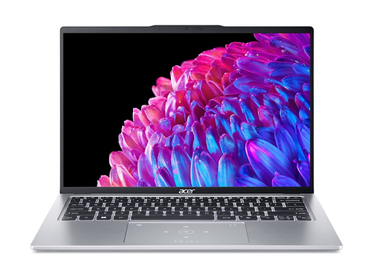 Acer Swift Go 14 SFG14-73 - Conception de charnière à 180 degrés - Intel Core Ultra 5 - 125U / jusqu'à 4.3 GHz - Win 11 Home - Intel Graphics - 16 Go RAM - 512 Go SSD NVMe - 14" OLED 2880 x 1800 (WQXGA+) @ 90 Hz - Wi-Fi 6E, Bluetooth - Argent pur - clavier : Français - NX.KWMEF.001 - Ordinateurs portables