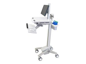 Ergotron - Chariot - pour écran LCD/équipement PC - médical - plastique, aluminium, acier zingué - gris, blanc, aluminium poli - Taille d'écran : jusqu'à 24 pouces - SV41-6300-0 - Accessoires pour scanner