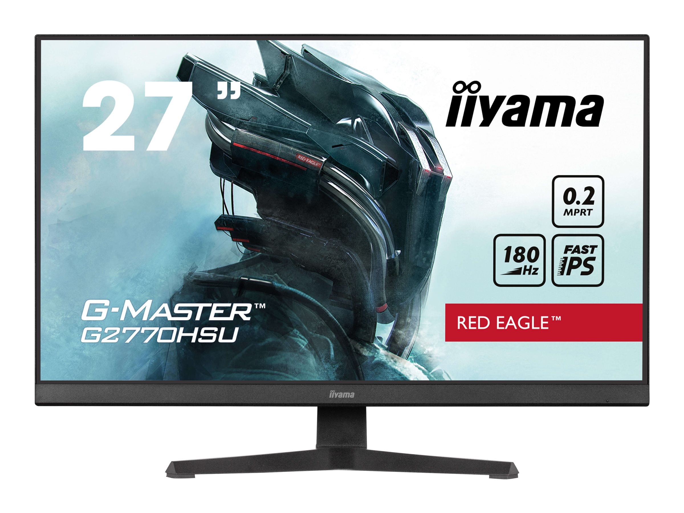 iiyama G-MASTER Red Eagle G2770HSU-B6 - Écran LED - jeux - 27" - 1920 x 1080 Full HD (1080p) @ 180 Hz - Fast IPS - 300 cd/m² - 1000:1 - 0.2 ms - HDMI, DisplayPort - haut-parleurs - noir, mat - G2770HSU-B6 - Écrans d'ordinateur