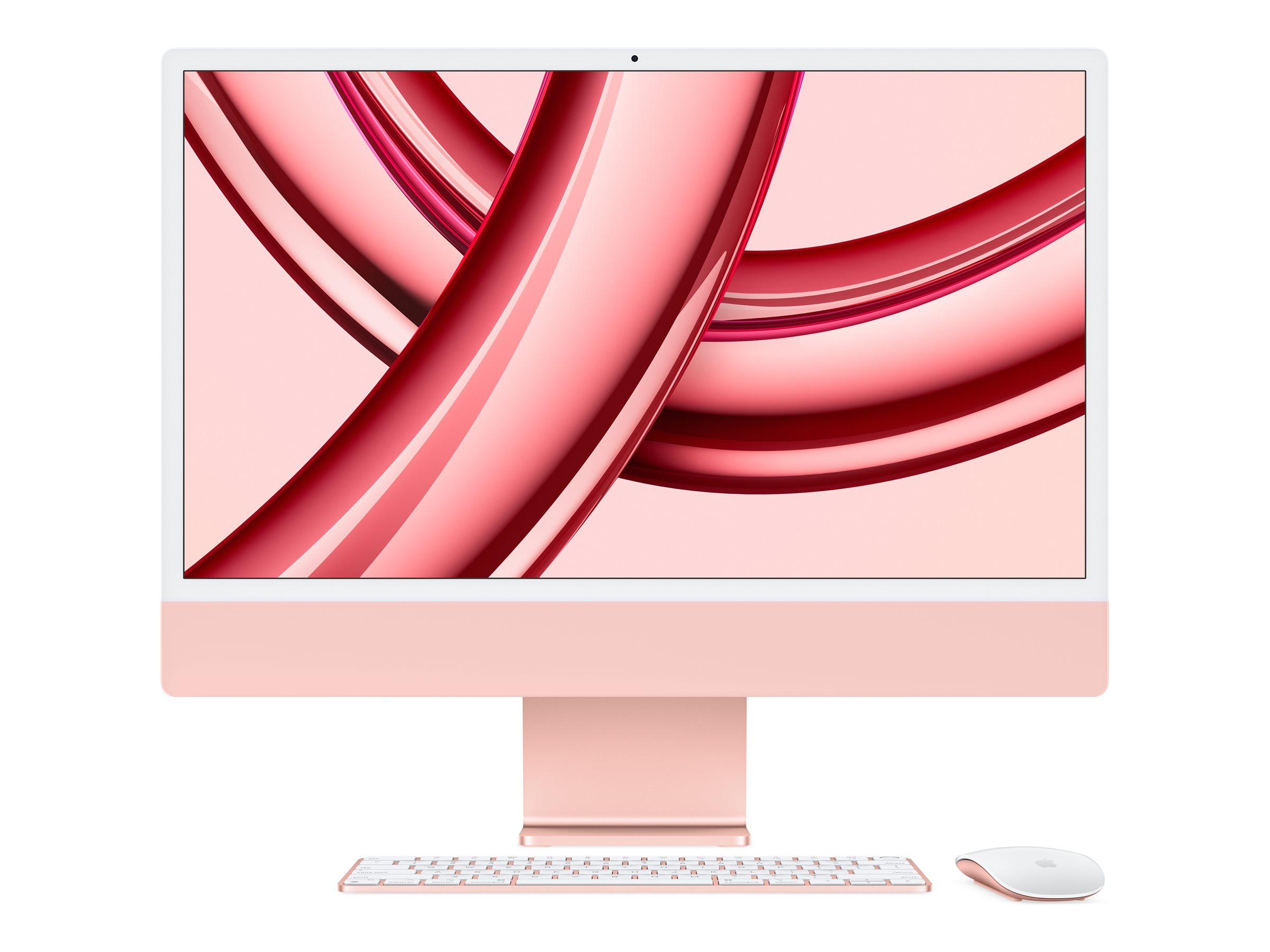 Apple iMac with 4.5K Retina display - Tout-en-un - M3 - RAM 8 Go - SSD 512 Go - M3 10-core GPU - Gigabit Ethernet, IEEE 802.11ax (Wi-Fi 6E), Bluetooth 5.3 LAN sans fil: - 802.11a/b/g/n/ac/ax (Wi-Fi 6E), Bluetooth 5.3 - Apple macOS Sonoma 14.0 - moniteur : LED 24" 4480 x 2520 (4.5K) - clavier : Français - rose - MQRU3FN/A - Ordinateurs de bureau