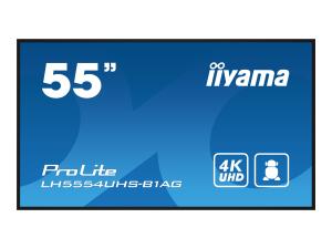 Iiyama LH5554UHS-B1AG - Classe de diagonale 55" LH54 Series écran LCD rétro-éclairé par LED - signalétique numérique interactive - avec lecteur multimédia SoC intégré - 4K UHD (2160p) 3840 x 2160 - LH5554UHS-B1AG - Écrans de signalisation numérique