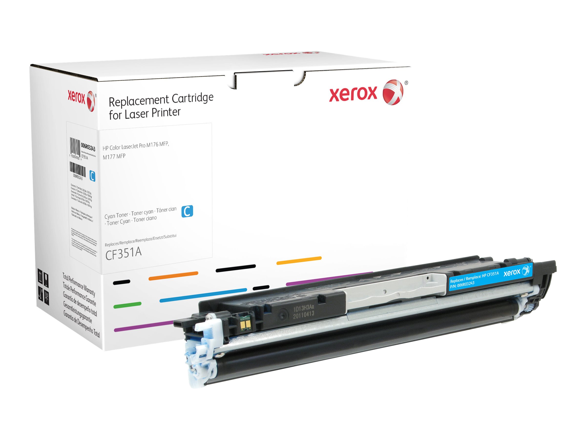 Xerox - Cyan - compatible - cartouche de toner (alternative pour : HP CF351A) - pour HP Color LaserJet Pro MFP M176n, MFP M177fw - 006R03243 - Autres cartouches de toner