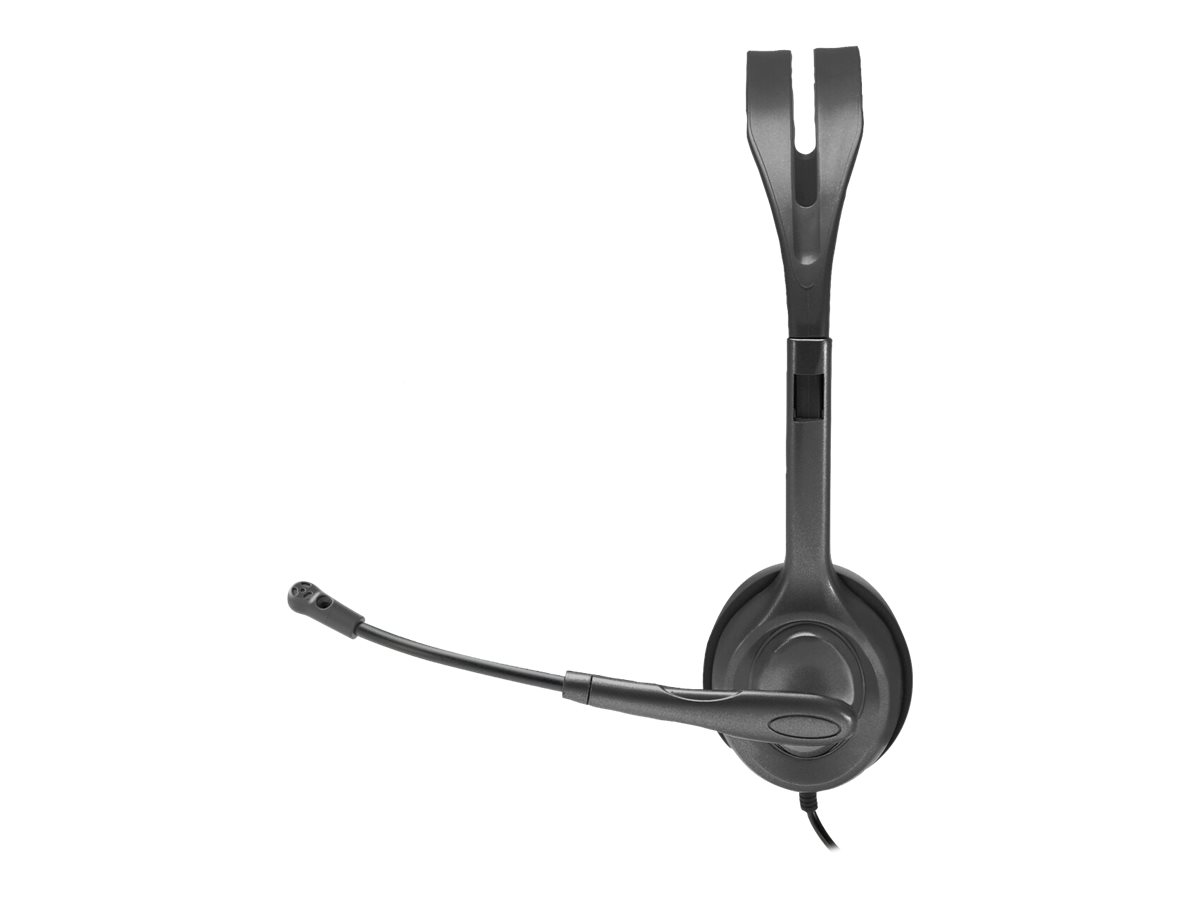 Logitech H111 - Micro-casque - sur-oreille - filaire - jack 3,5mm - 981-001000 - Écouteurs