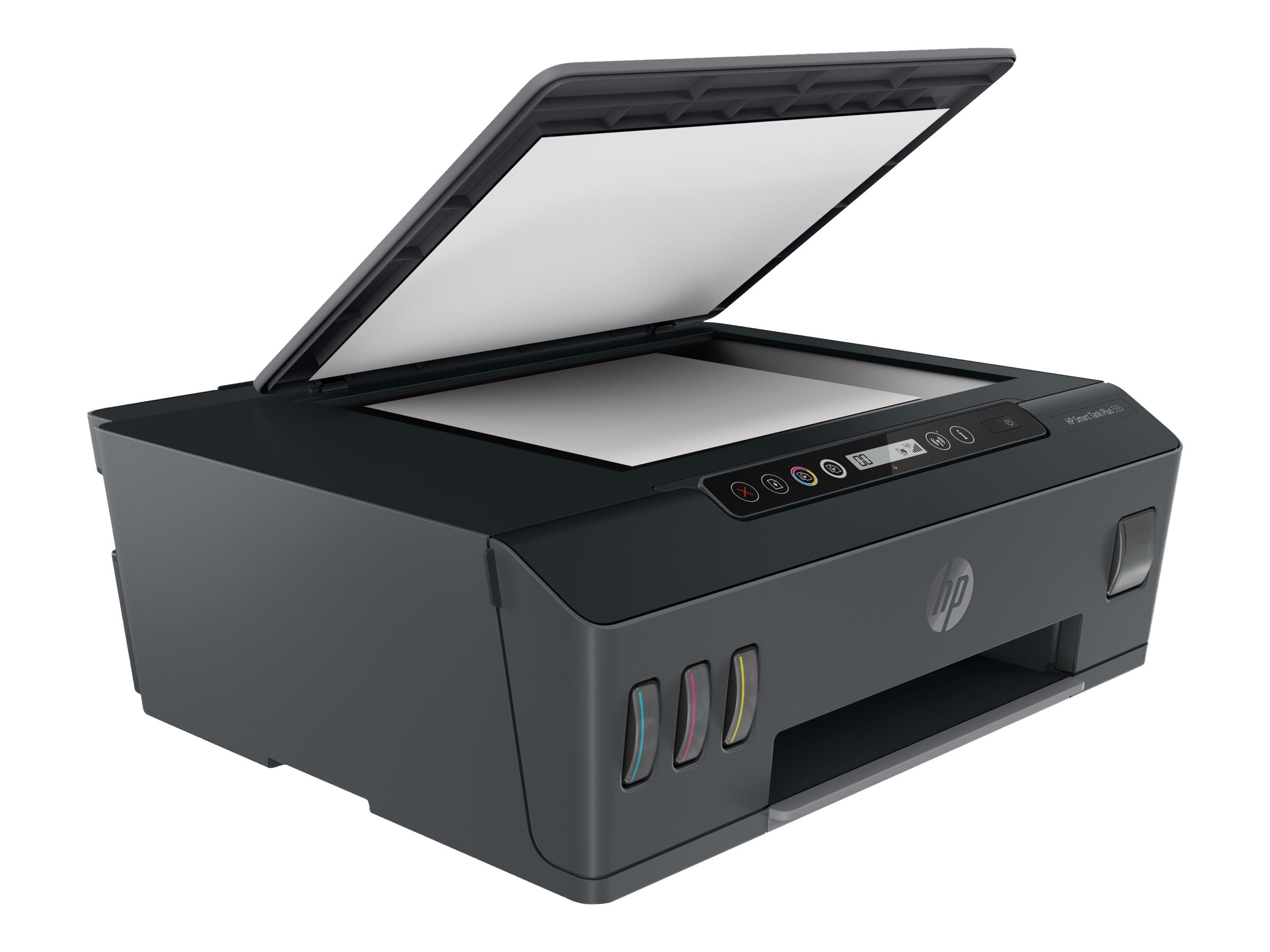 HP Smart Tank Plus 555 All-in-One - Imprimante multifonctions - couleur - jet d'encre - rechargeable - Legal (216 x 356 mm) (original) - A4/Legal (support) - jusqu'à 10 ppm (copie) - jusqu'à 11 ppm (impression) - 100 feuilles - USB 2.0, Wi-Fi(n), Bluetooth - 1TJ12A#BHC - Imprimantes multifonctions